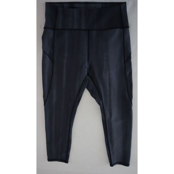 Lululemon W6BC9S Women's Sz 8 Gray/Black In Movement 23” Crop Leggings $88 - Picture 1 of 9